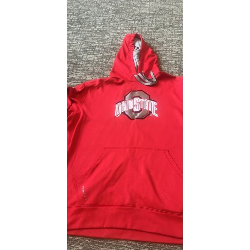 Nike Ohio State Buckeyes Therma-FIT Hoodie Red Mens Sweatshirt NCAA (42)